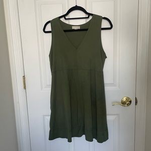 Green suede dress